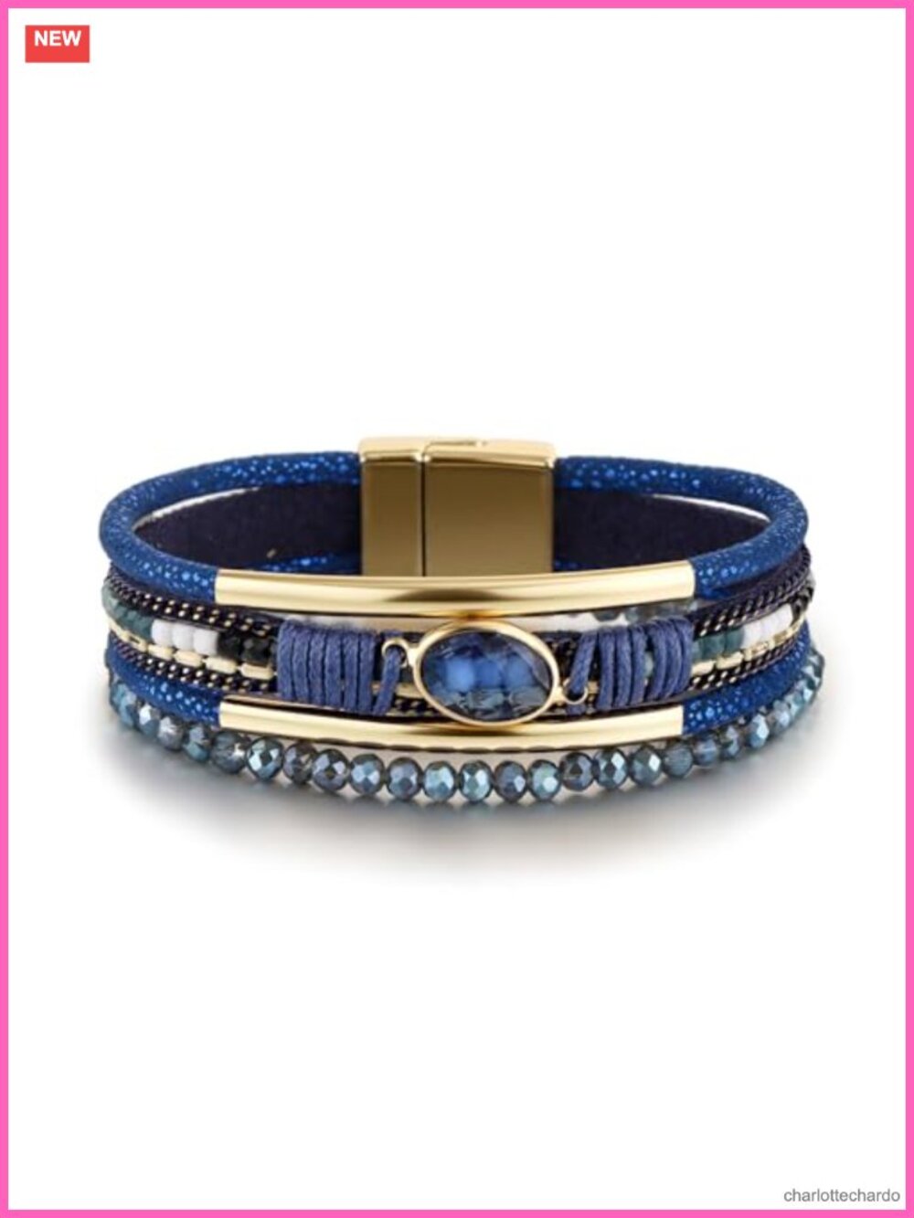 Boho Leather Wrap Bracelet for Women, Layered Cuff Bangle
